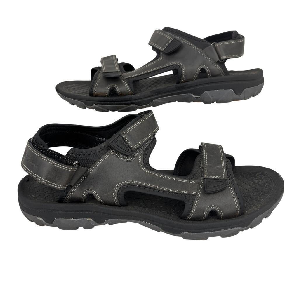 Eddie Bauer Holman Fisherman Sandal Mens Size 12 Black Adjustable Straps Comfort